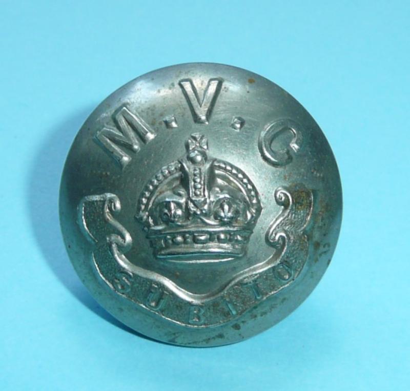 Pre WW1 Motor Volunteer Corps (MVC) Chauffeur's White Metal Large Pattern Button