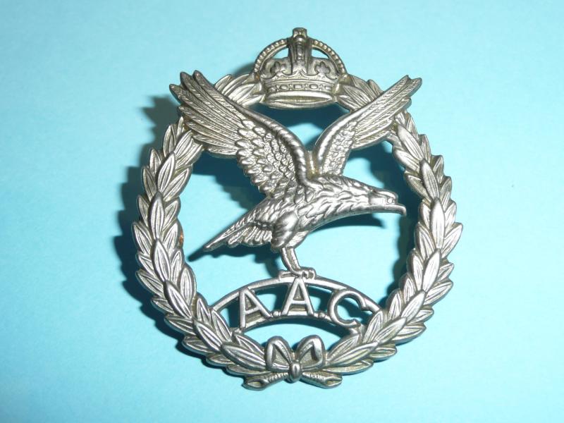 WW2 Army Air Corps (AAC) Other Ranks White Metal Cap Badge