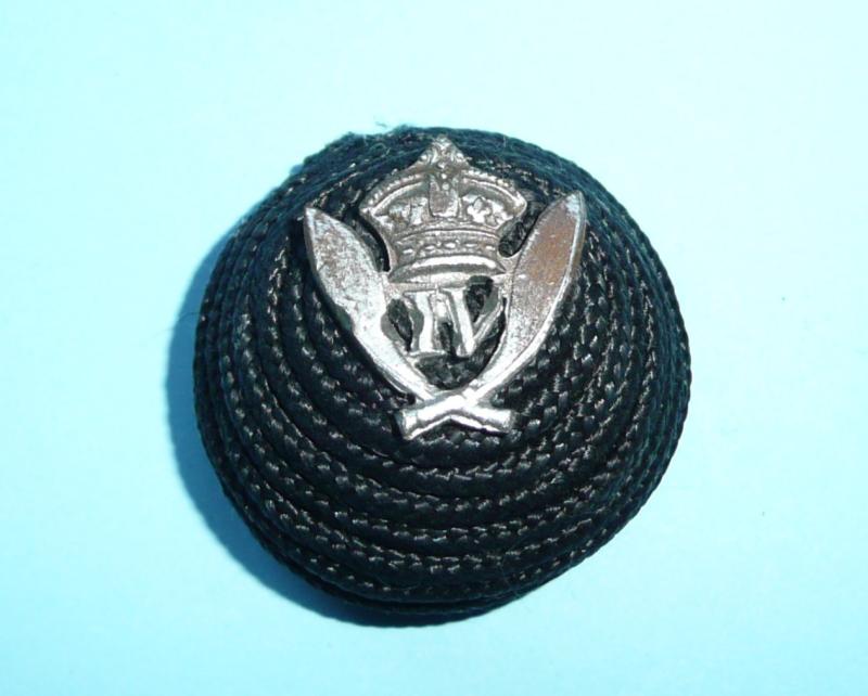 Victorian 4th Gurkha Rifles Officer's Side Cap Black Cord Boss Badge