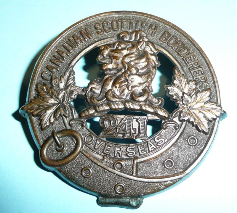 WW1 Canada  - 241st (Canadian Scottish Borderers) Battalion CEF Glengarry Badge