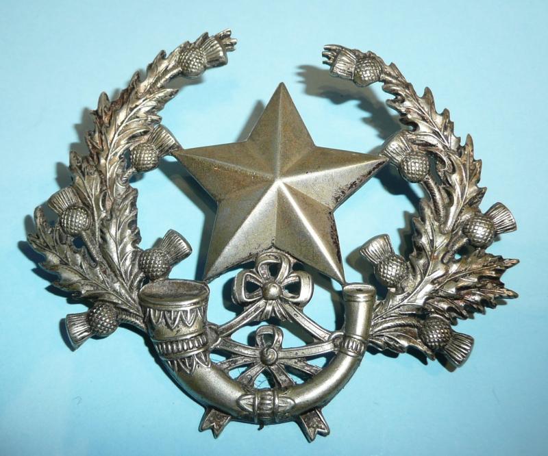 Cameronians (Scottish Rifles) NCOs / 2nd Battalion Pipers Silver Plated Glengarry Badge