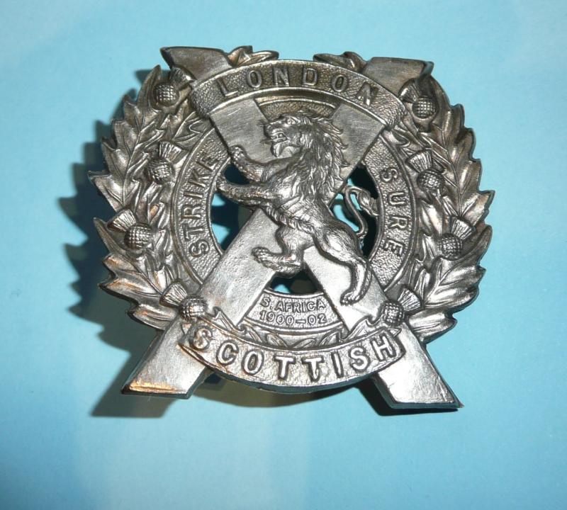 London Scottish (14th County of London Battalion) Other Ranks White Metal Sporran Badge
