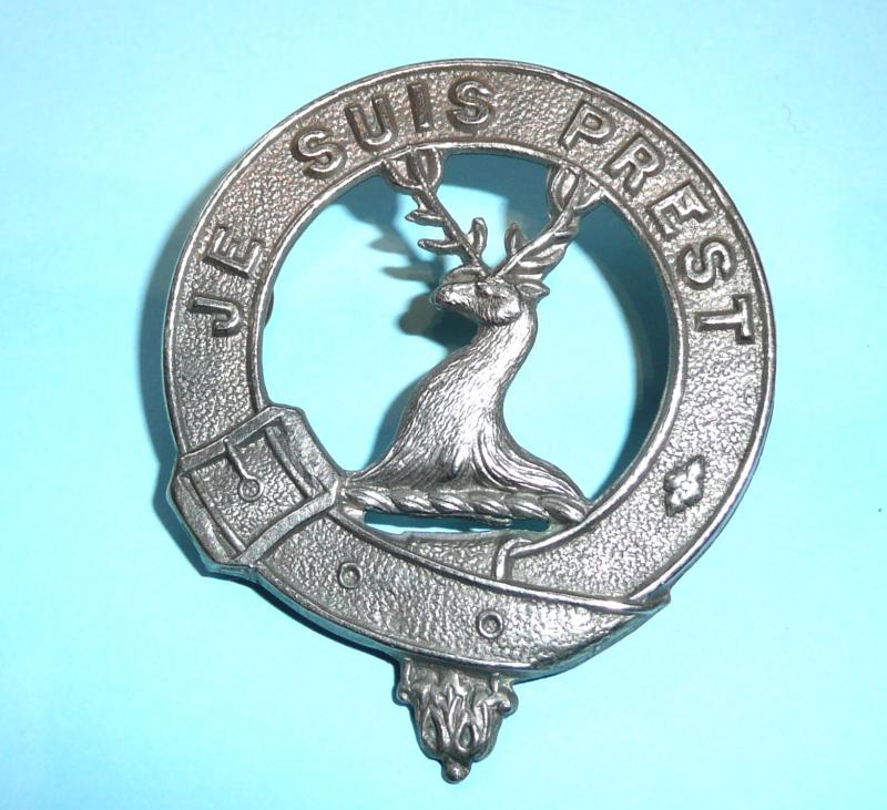 Post WW2 540th Light Anti-Aircraft Regiment & 677th Mountain Regiment (Lovat's Scouts), Royal Artillery White Metal (Fraser Clan) Cap Badge