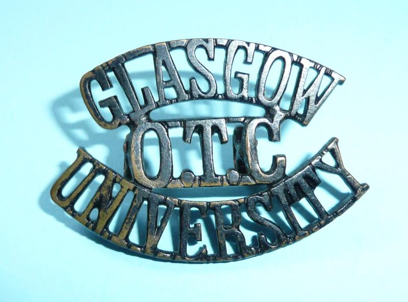 Glasgow University OTC Blackened Brass Shoulder Title