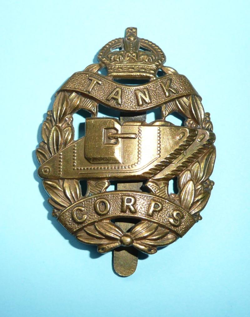 WW1 - Tank Corps Gilding Metal Other Rank's Period Cap Badge