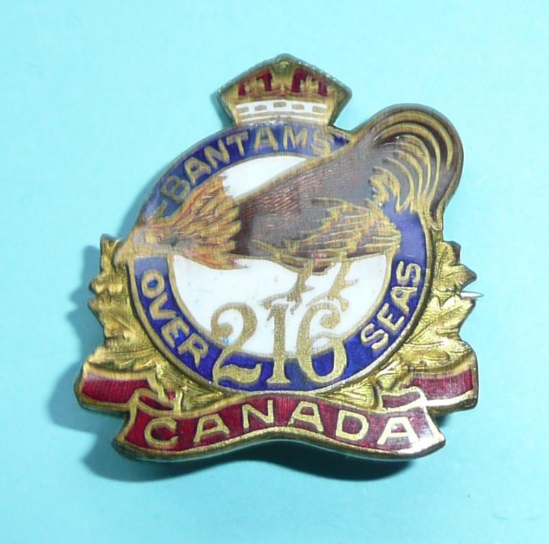 WW1 Canada  - 216th (Toronto Bantams) Overseas Battalion CEF Sweetheart Pin Brooch Badge