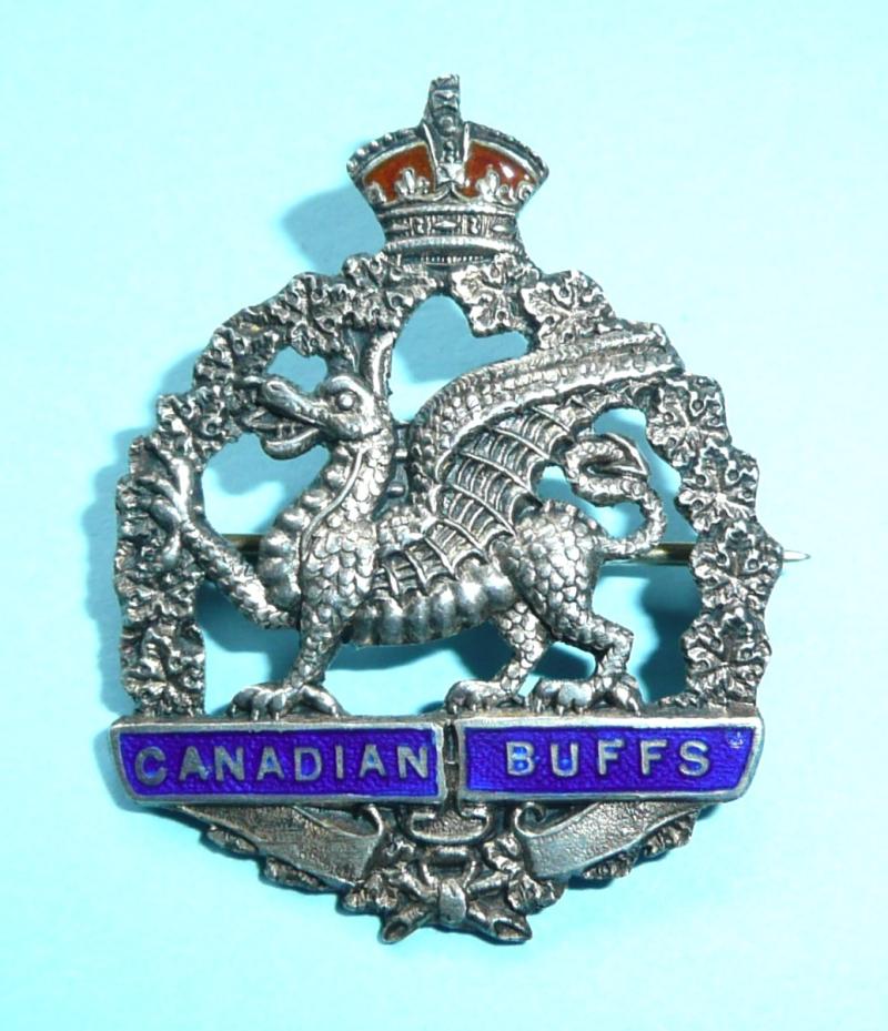 WW1 Canada - 198th Battalion (Canadian Buffs) Hallmarked Silver Sweetheart Pin Brooch Badge