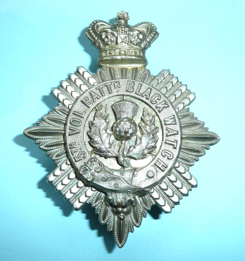 5th Volunteer Battalion Black Watch Officer's / NCOs White Metal Shoulder Belt Plate Badge