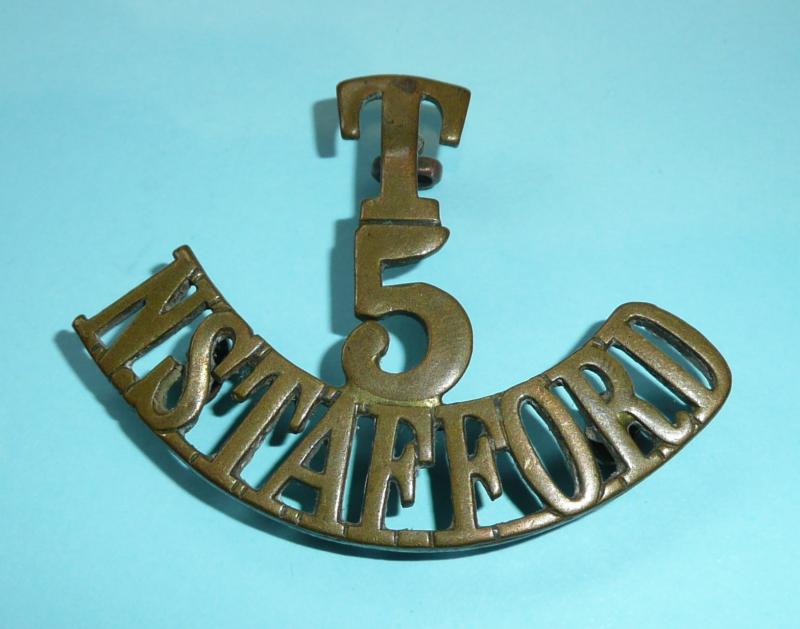 T / 5 / N Stafford One Piece Brass Shoulder Title