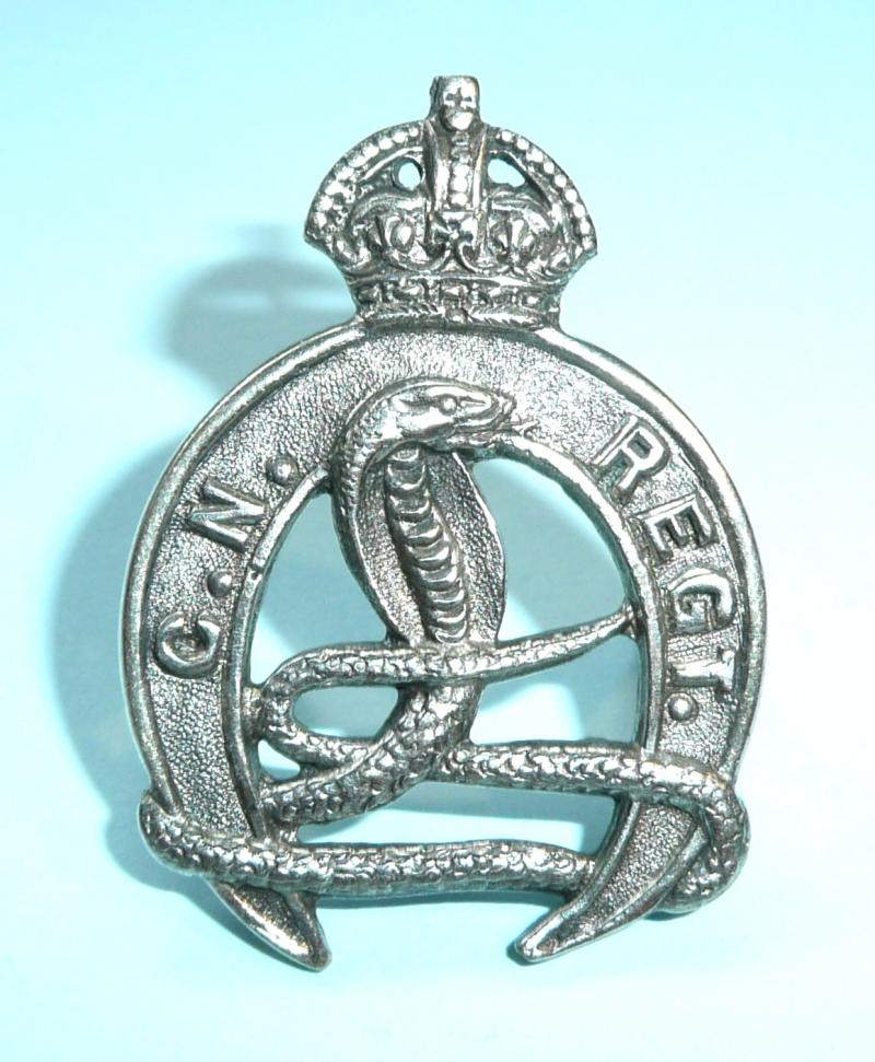 Indian Army ( Auxiliary Force ) - Chota Nagpur (CN) Regiment Officers Plated Cap Badge - Double Blades, pre 1947