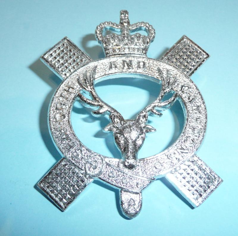 Seaforth & Camerons (Highlanders) Pipers AA Anodised Aluminium Staybrite Glengarry Cap Badge