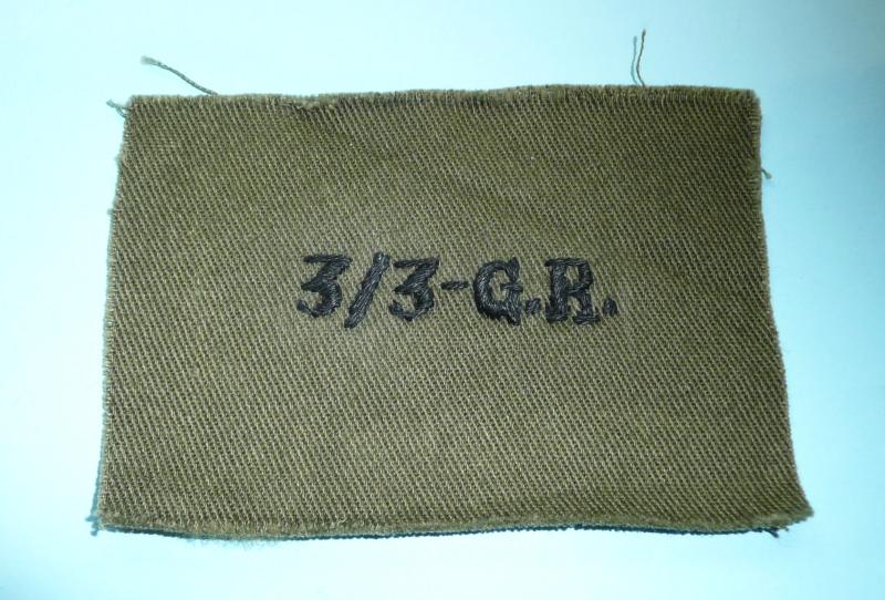 Post Independence Indian Army - 3 / 3 - G.R. Woven on Jungle Green Cloth