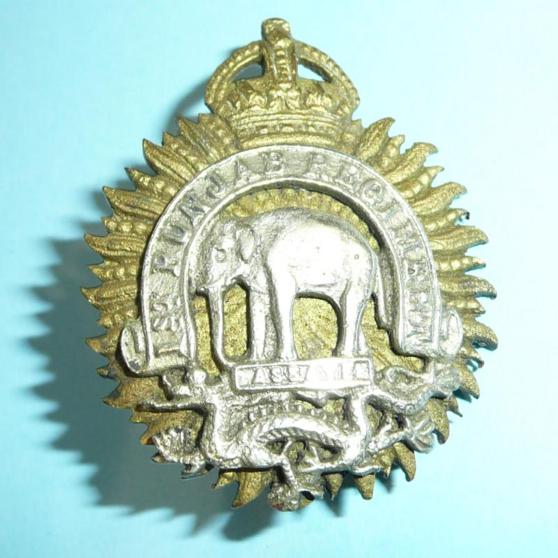 Indian Army - 1st Punjab Regiment bi-metal Cap Badge, pre 1947