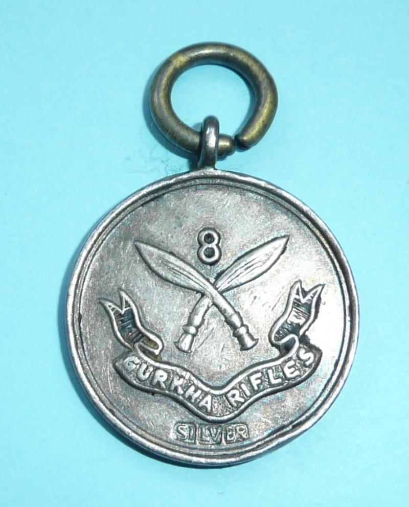 8th Gurkha Rifles Silver Tug of War Sports Medallion Medal Prize - 1939