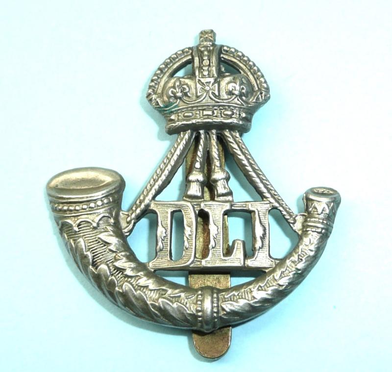 WW1 / WW2 Durham Light Infantry (DLI) Other Ranks White Metal Cap Badge