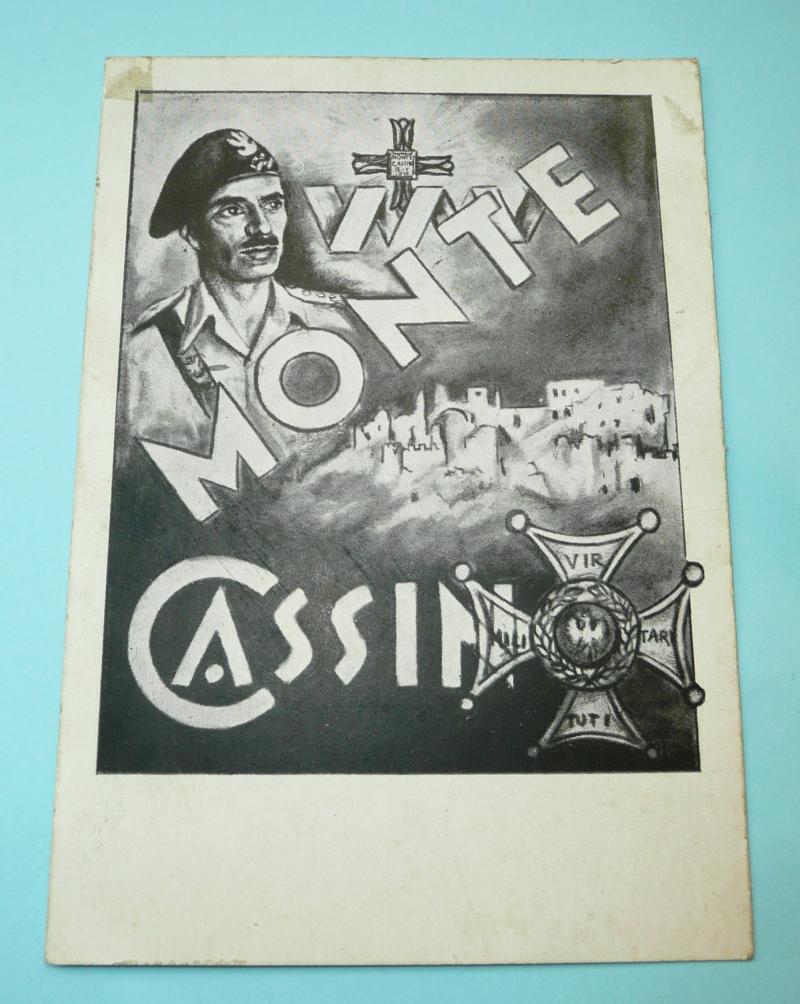 WW2 Italian Campaign Monte Cassino Patriotic Polish Poland Art Postcard