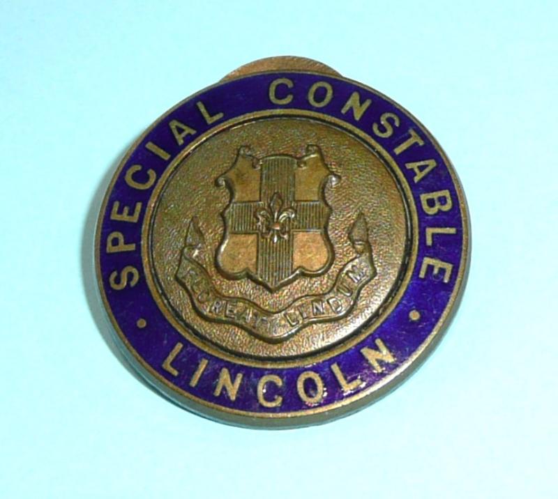 WW1 Lincoln Special Constable Constabulary Police Mufti Lapel Pin Brooch Badge