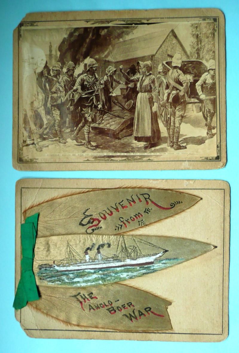 2nd Anglo - Boer War Silver Leaves Art Card - Troop Transport - Addressed to Father and Mother