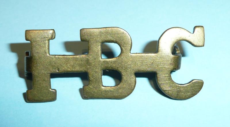 South African Boer War Period IBC Indian Bearer Company Brass Shoulder Title