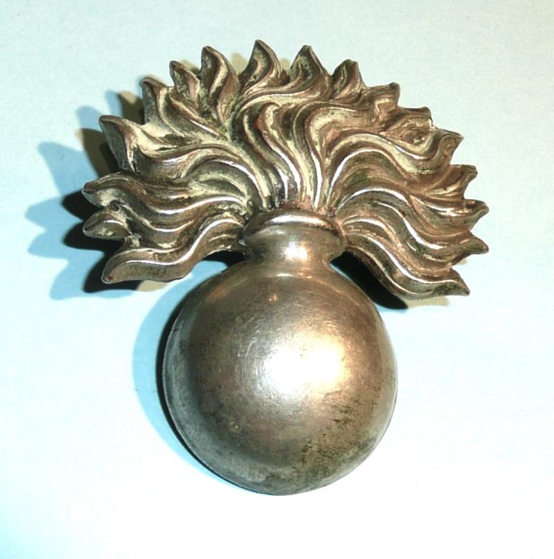 Victorian White Metal British Volunteer Artillery Forage Cap Badge - Larger Pattern (Grenadier Guards Style)