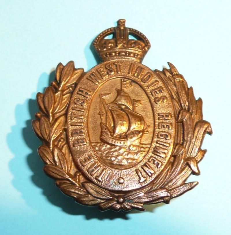 British West Indies Regiment Brass Cap Badge - Gaunt tablet