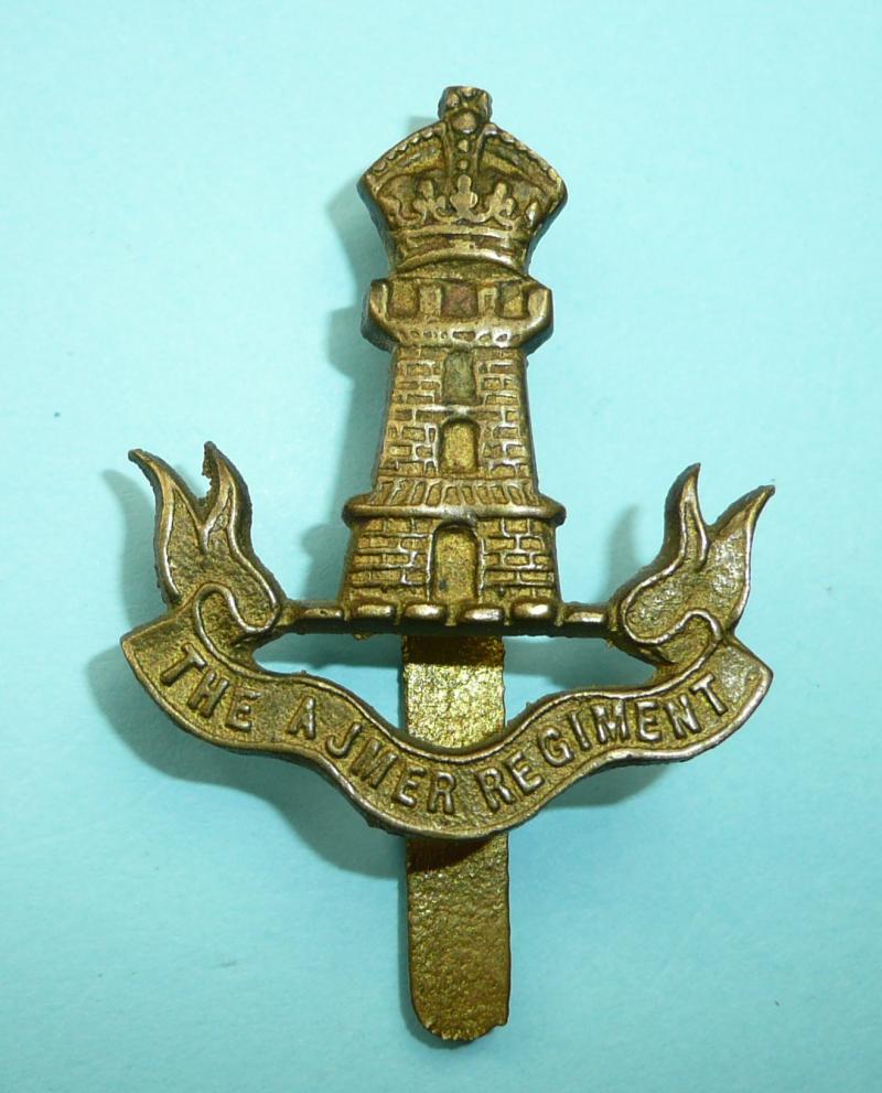 WW2 Indian Army War Raised Unit - Ajmer Regiment Cast Brass Cap Badge