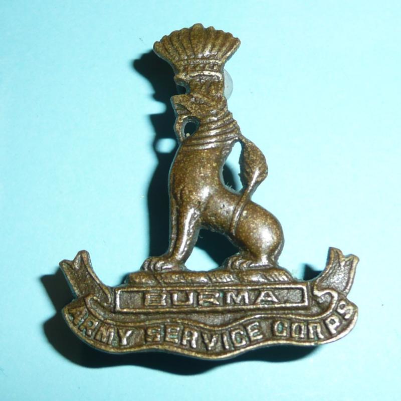 WW2 Burma Army Service Corps (BASC) Brass Cap Badge, 1st Pattern