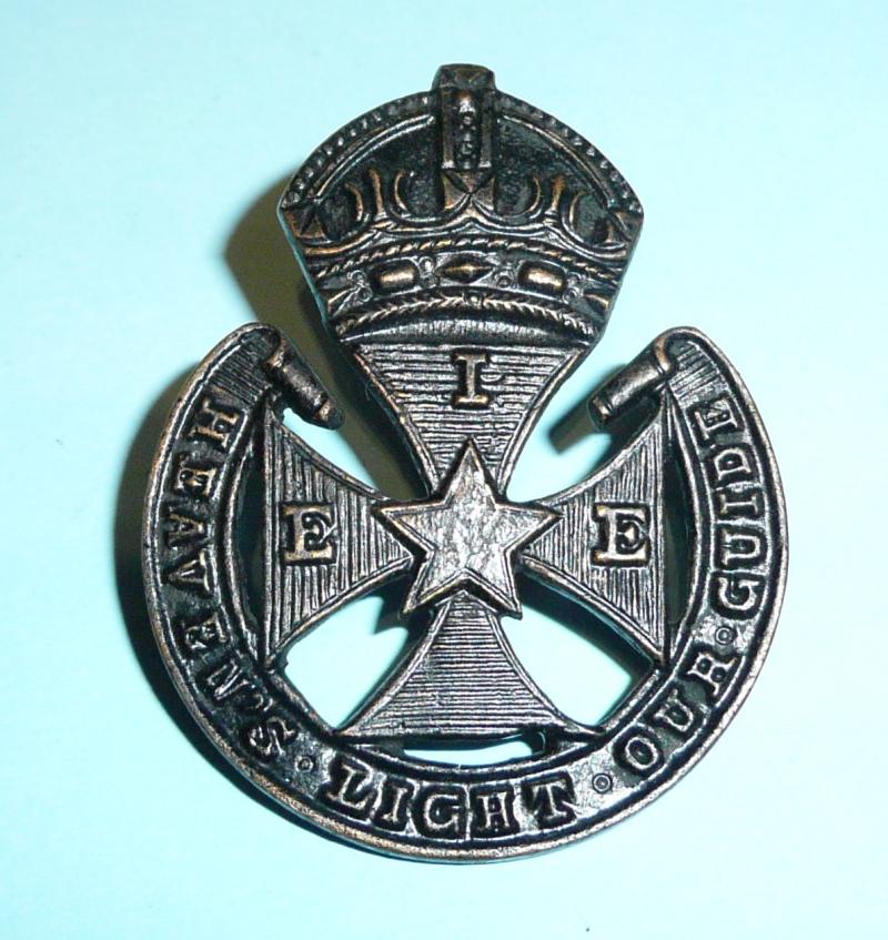 British India - Indian Ecclesiastical Establishment Blackened Bronze Cap Badge