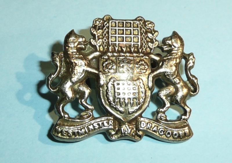 2nd County of London Yeomanry (Westminster Dragoons TY) Silver Plated Officer's Collar Badge