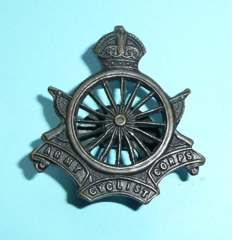 WW1 Army Cyclist Corps Small Bronze Mufti / OCA Lapel Buttonhole Badge