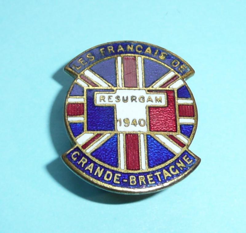 WW2 Home Front - Franco-British Liasion Committee lapel badge - Free French Supporters