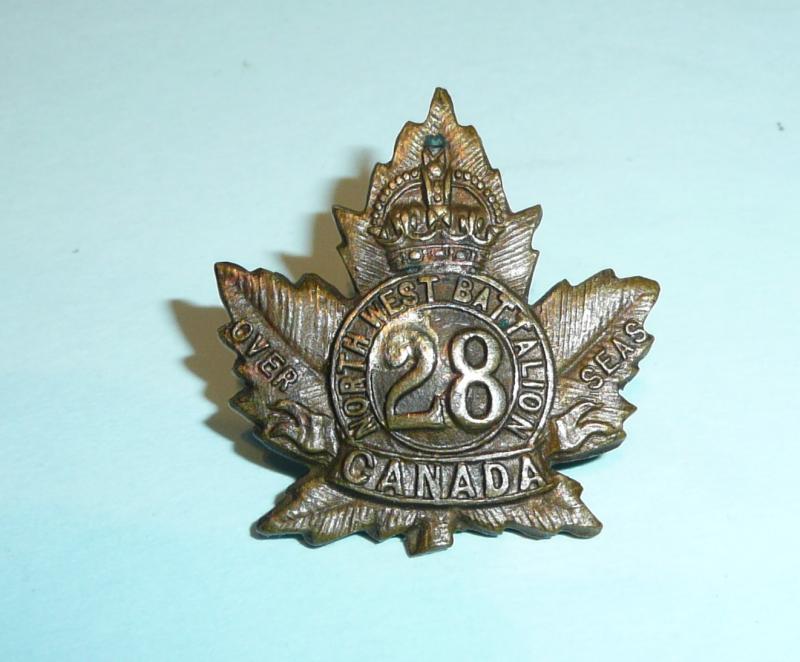 WW1 Canada - 28th (North West) Overseas Battalion Canadian Expeditionary Force (CEF) Collar Badge