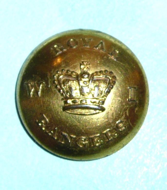 Georgian Napoleonic Caribbean West Indies  - Royal West India Rangers Officers Gilt Tunic Button