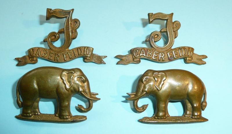 Seaforth Highlanders Matched and Facing Pair of Two Part Gilding Metal Other Ranks Collar Badges