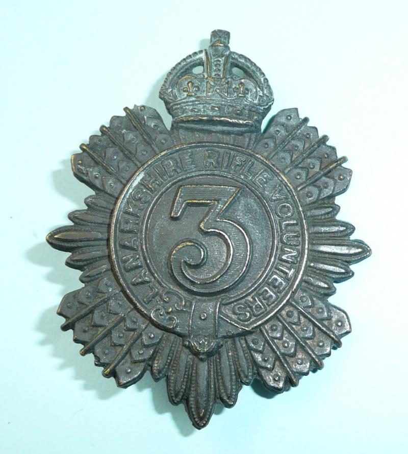 3rd Lanarkshire Rifle Volunteers NCO's Bronzed Glengarry Badge, King's Crown