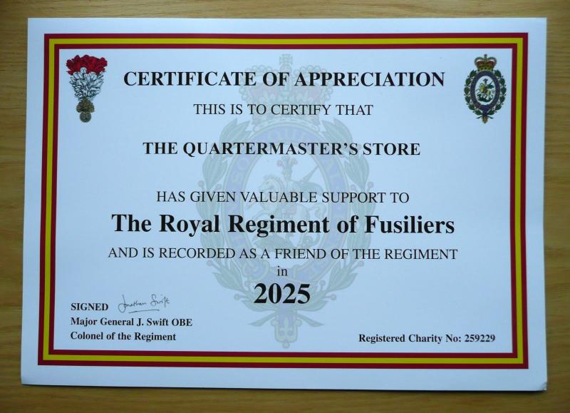 The Quartermaster's Store is once again this year proud to be supporting the Royal Regiment of Fusiliers