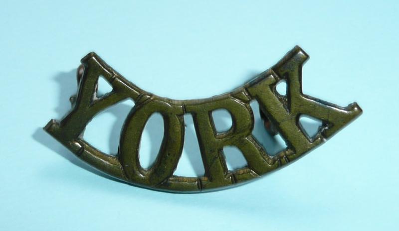 Pre WW1 Green Howards (Alexandra, Princess of Wales's Own Yorkshire Regiment) Brass Shoulder Title