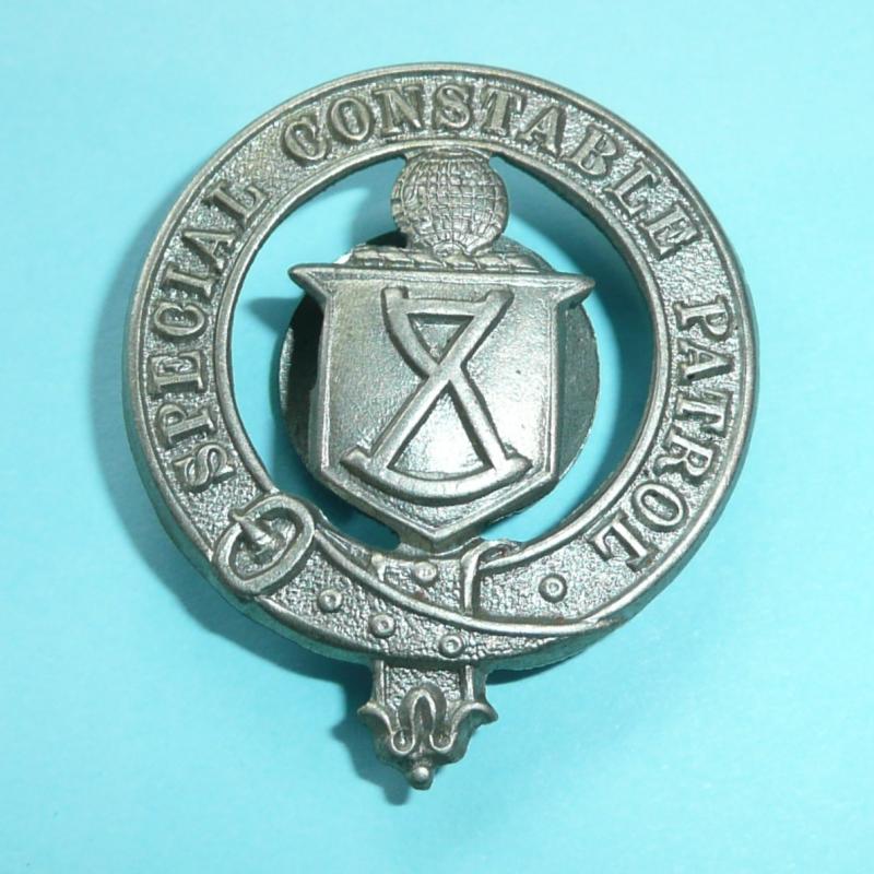 WW1 Sunderland Borough Police Special Constable Constabulary Patrol White Metal Mufti Lapel Badge