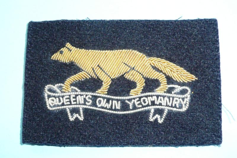 Queens Own Yeomanry Officers Bullion Beret Badge