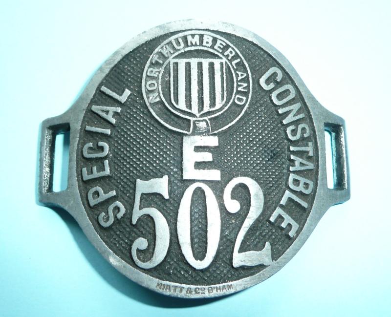 WW1 Special Constable Northumberland Constabulary Police Metal Duty Arm Badge