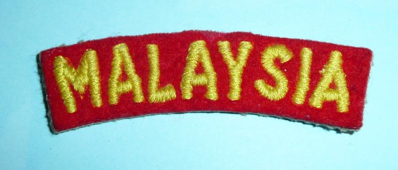 Malaya / Malaysia Federation Air Force Embroidered Yellow On Red Felt Cloth Shoulder Title