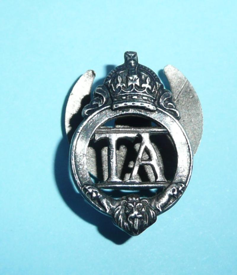 WW2 Home Front  - Territorial Army (TA) Silver Mufti Lapel Badge