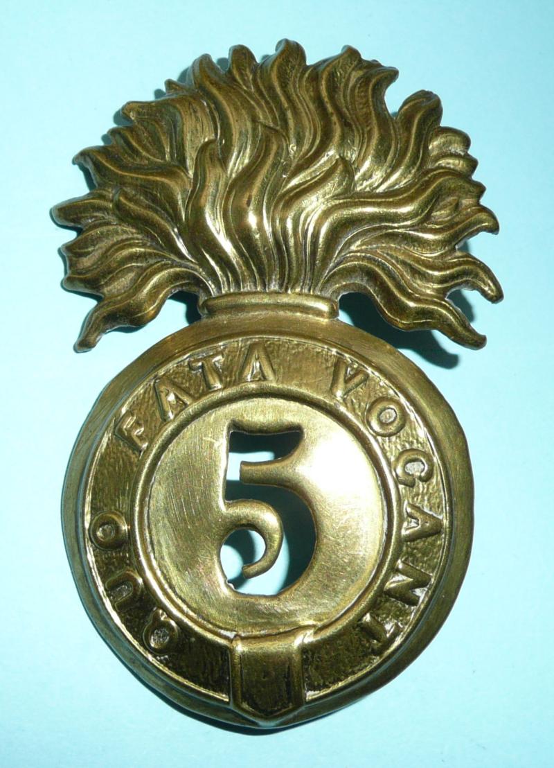 5th Foot (Northumberland Fusiliers) Brass Other Ranks Glengarry Badge