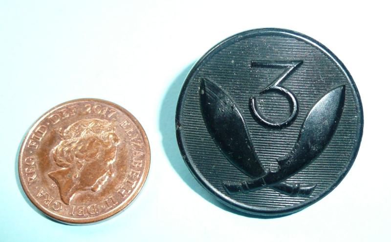 3rd Queen Alexandra's Own Gurkha Rifles Large Pattern Black Great Coat Button