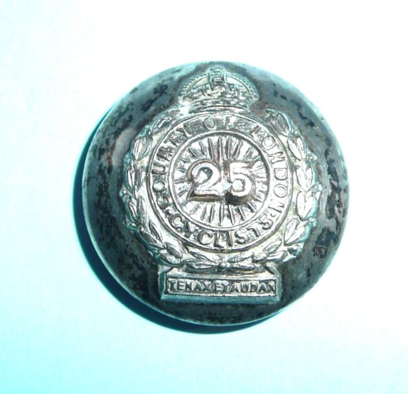 25th County of London Cyclist Battalion Silver Plated Medium Pattern Button