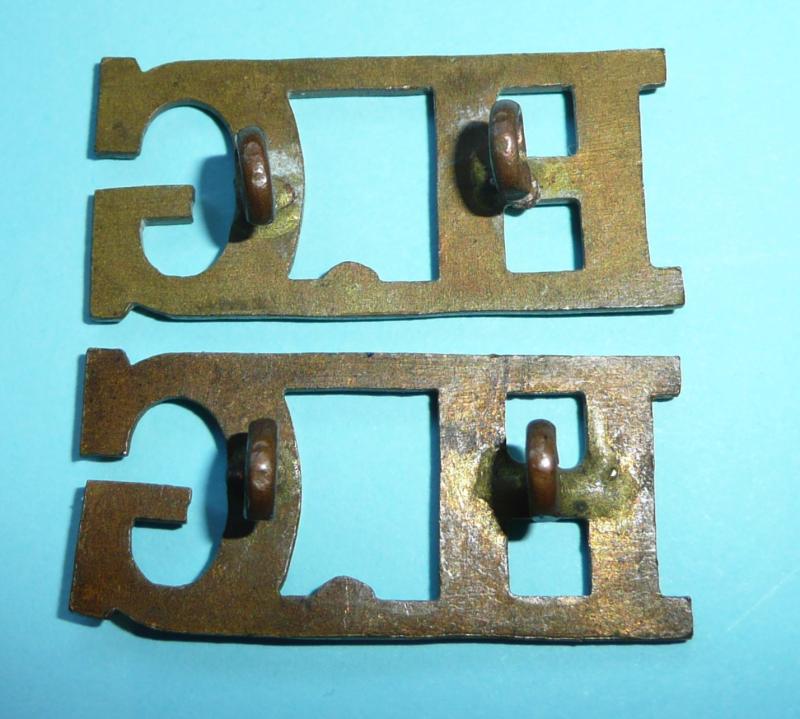 WW2 Home Front - HG Home Guard Matched Pair of Brass Shoulder Titles