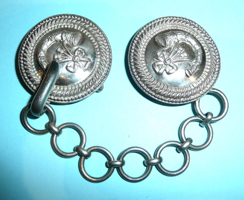 Victorian Militia Light Infantry Officers Cape Cloak Silver Plated Clasps & Chains