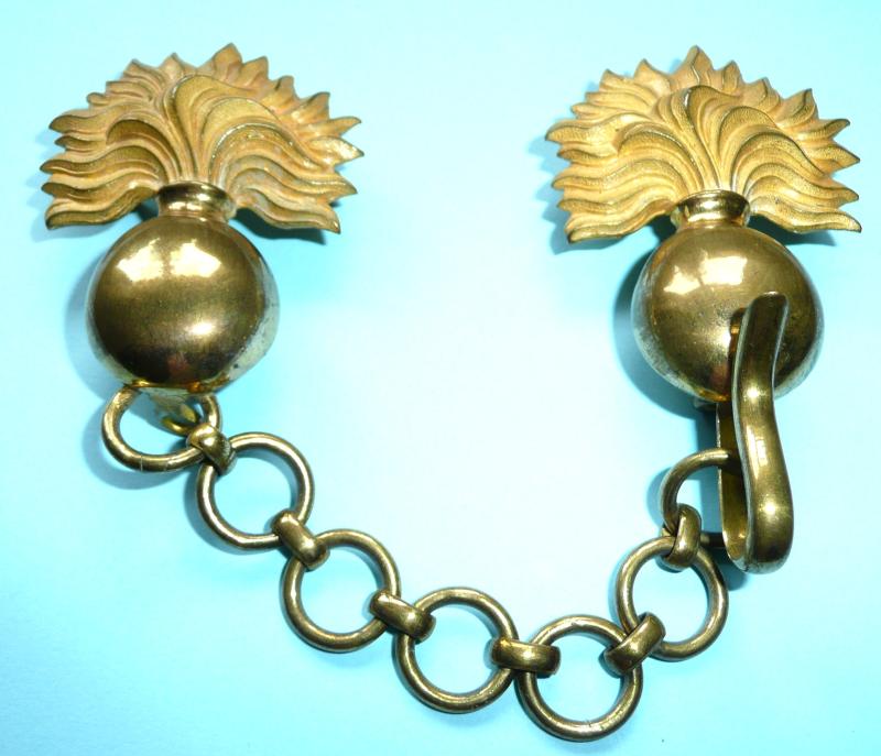 Fusilier Officers Gilt Brass Greatcoat / Cape Cloak Chains