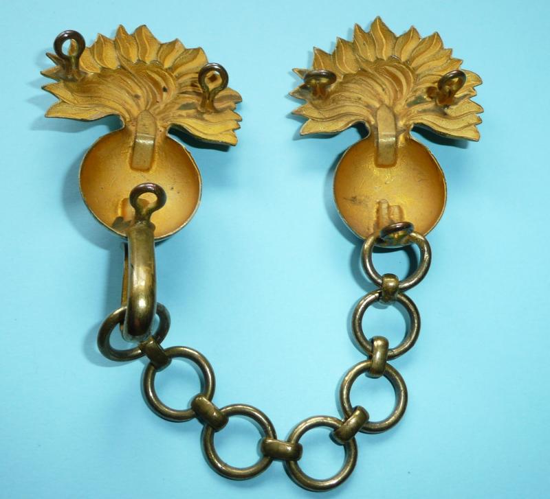 Fusilier Officers Gilt Brass Greatcoat / Cape Cloak Chains
