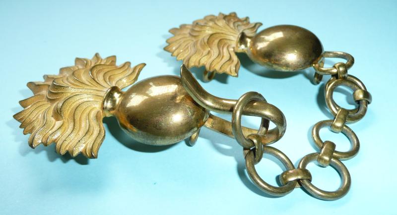 Fusilier Officers Gilt Brass Greatcoat / Cape Cloak Chains